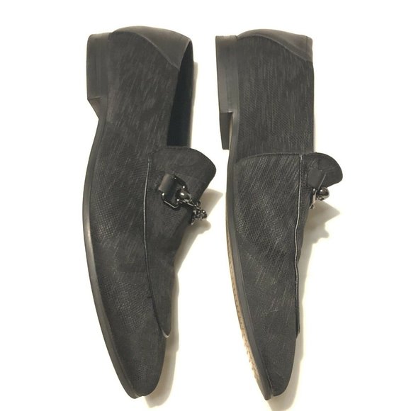 Robert Graham Mens Shoes Geometric Black Satin Horsebit Sculls Loafers Size 8.5M - Picture 3 of 12